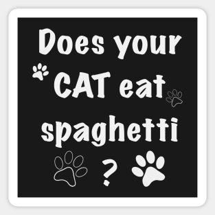 Cat eating spaghetti Sticker